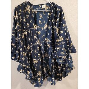 Time and Tru women's Floral Kimono open front relaxed size S/M